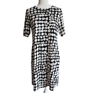 Sno Skins Dress Size M Black White Minimalist Geometric Stretchy Jersey Knit